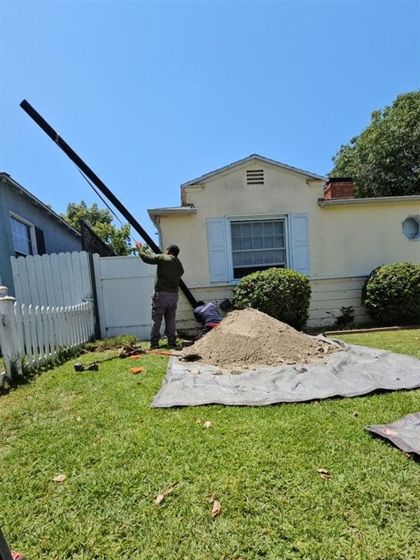 Sewer line replacement, Trenching & site restoration