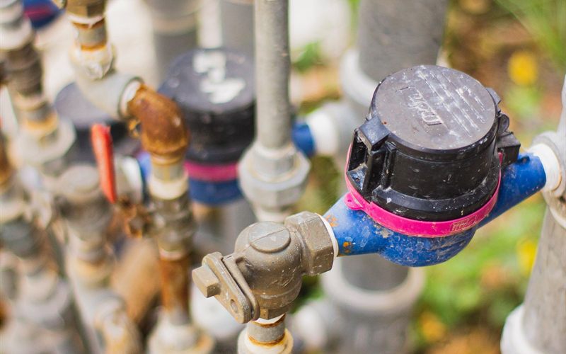 Commercial backflow assembly with test gauges in Sacramento
